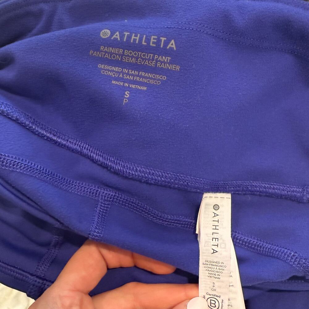 ATHETA Rainier Bootcut Pant Noble Blue S Fleece Lined Athletic Pants EUC - Picture 4 of 6